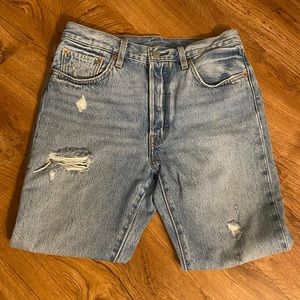 LEVI'S 501 Skinny Distressed Light Wash Jeans